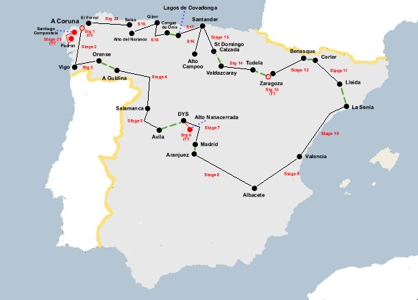 Vuelta a Espana 1993 Map